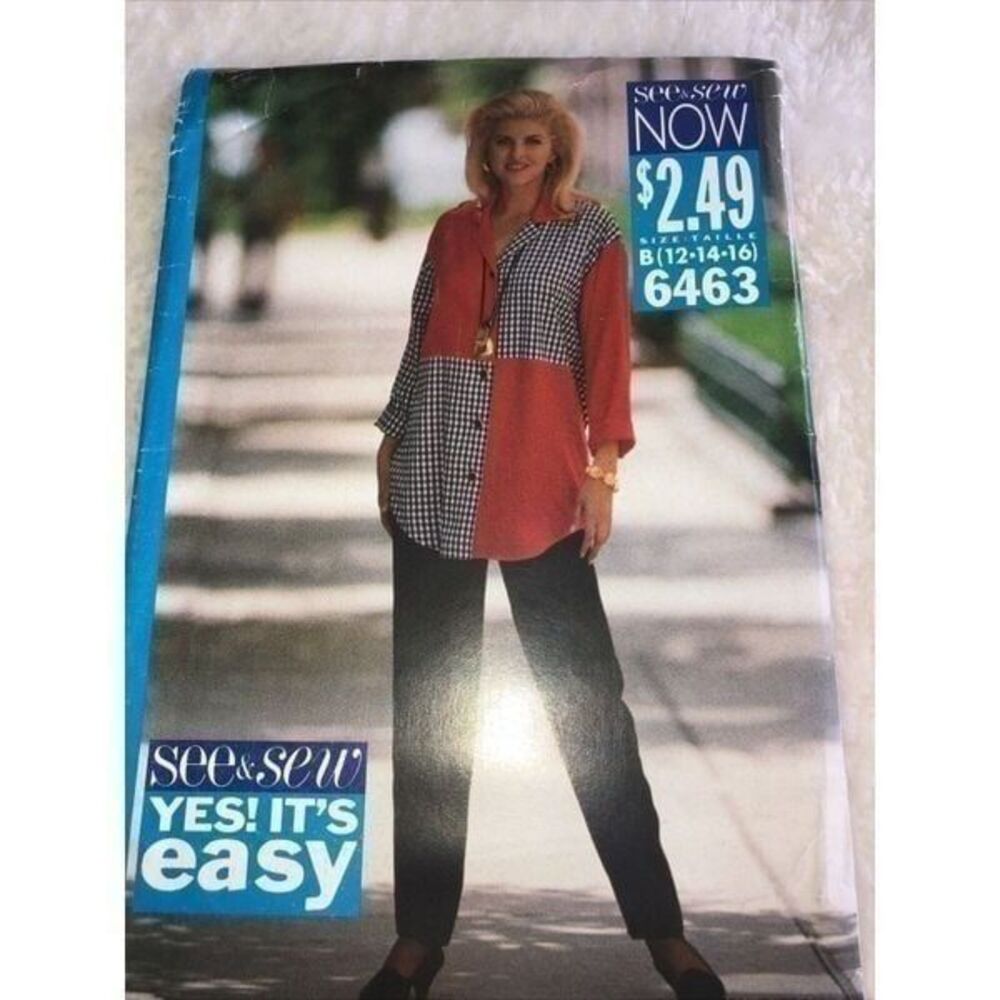 See & Sew B6463 Misses Blouse And Pants Pattern New All Size 12,14,16 Easy.